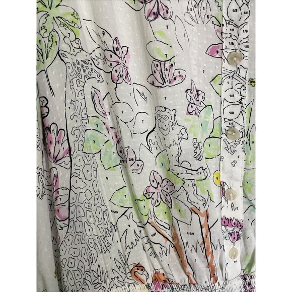 Anthropologie Maeve Color By Numbers Watercolor Rosa Blouse Size M Art To Wear - Picture 3 of 11